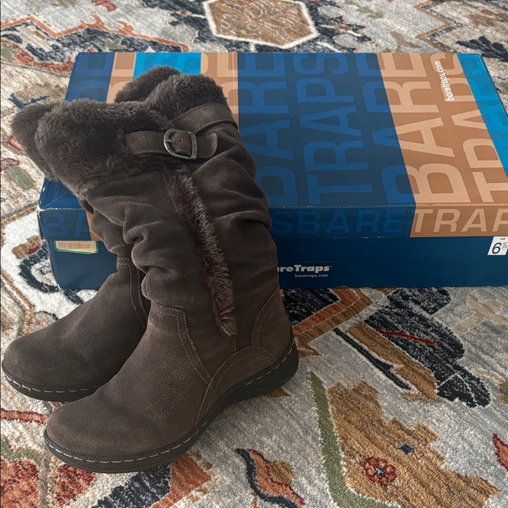 BareTraps Dark Brown Fur-Lined Boots